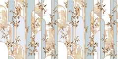 Bronze&mint Art Deco Personalised Wallpaper