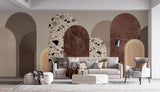 Tapet Personalizat Art Deco cu arcade intr-un mix de texturi de terazzo roca si plaster - TERRAZZO ART DECO