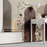 Tapet Personalizat Art Deco cu arcade intr-un mix de texturi de terazzo roca si plaster - TERRAZZO ART DECO