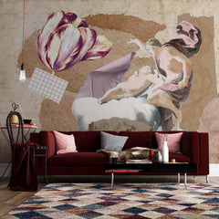Tapet personalizat fine art de tip colaj de imagini in stil renascentist renaissance collage