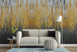 Tapet personalizat fine art cu straturi texturate in dungi gri aurii si negre textured art