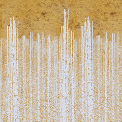 Tapet personalizat fine art cu pereti albi in foita aurie golden foil wall