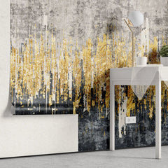 Tapet personalizat fine art cu dungi aurii pe un fundal vintage scratched gold