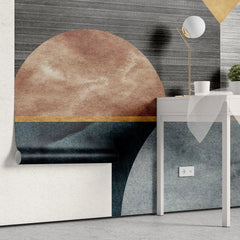 Tapet personalizat fine art cu forme abstracte aflate in aliniament alignment
