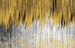 Tapet personalizat fine art cu dungi aurii si umbre negre golden curtains