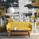 Tapet personalizat fine art cu texturi abstracte in negru si auriu fine arts in gold