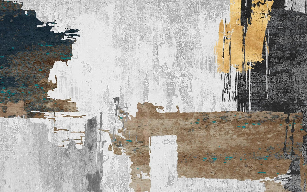 Tapet personalizat fine art cu texturi abstracte in maro si alb brown art wall