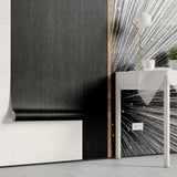 Tapet personalizat fine art cu elemente artistice abstracte in nuante de negru si detalii aurii black radius