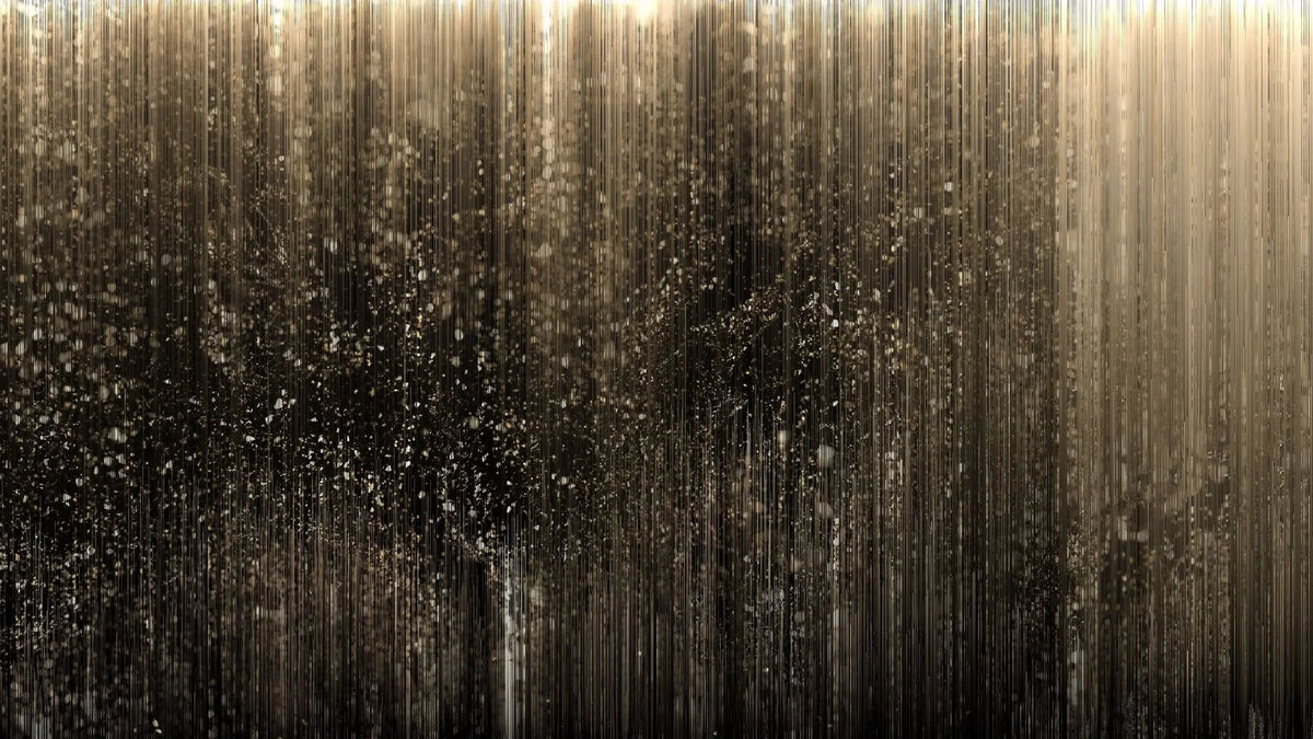 Tapet personalizat fine art cu ploaie de sclipici pe fundal negru glitter shower