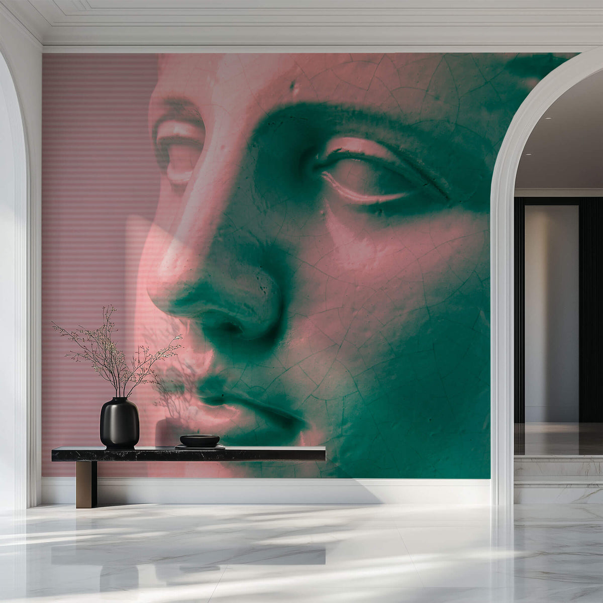 Tapet Personalizat Fine Art cu sculptura de ipsos in inflarosu - GYPSUM SCULPTURE