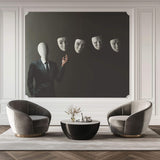 Tapet Personalizat Fine Art cu om si mastile sale - EXPRESSIONS