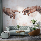 Tapet Personalizat Fine Art cu Creatia in varianta abstracta si cu textura vintage - THE CREATION BEIGE
