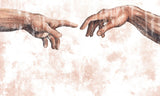 Tapet Personalizat Fine Art cu Creatia in varianta abstracta si cu textura vintage - THE CREATION BEIGE