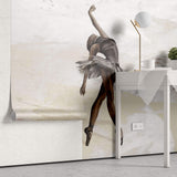 Tapet Personalizat Fine Art cu balerina pe un fundal bej cu caramida rosie - CREAM BALLERINA