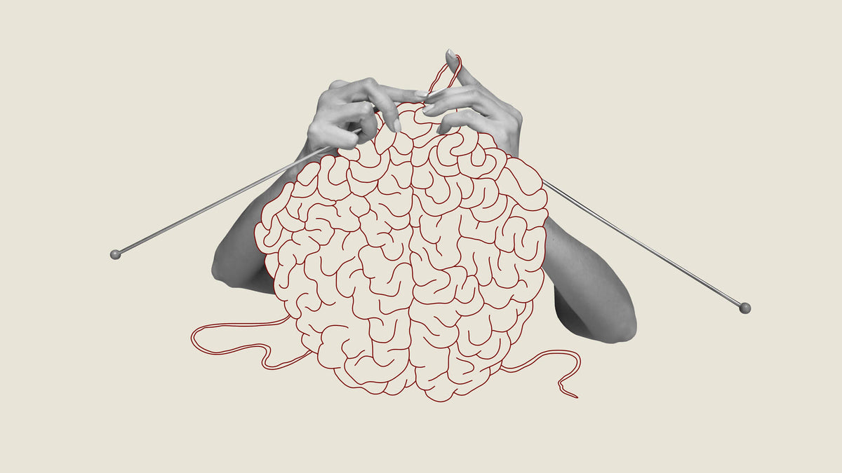Tapet Personalizat Fine Art cu creier crosetat intr-o viziune abstracta - BRAIN CROCHE