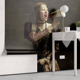 Tapet Personalizat Fine Art cu femeie in haine medievale cu megafon - MEDIEVAL MEGAPHONE