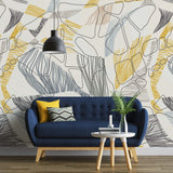 Tapet personalizat line art cu modele abstracte colorate abstract line art