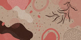 Tapet personalizat Line Art cu nuante pamantii si elemente minimaliste - EARTHY LINE ART