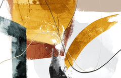 Tapet personalizat Line Art cu pictura abstracta si textura stil plaster - ABSTRACT PAINT LINES