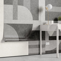 Tapet personalizat modern cu forme geometrice in nuante de gri gray shades