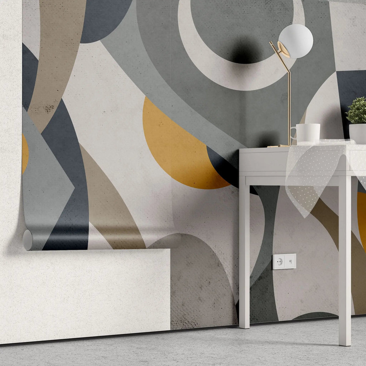 Tapet personalizat modern cu forme abstracte colorate styled abstract