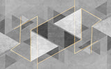 Tapet personalizat modern cu forme abstracte in nuante de gri si detalii aurii the grey illusion