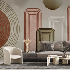 Tapet personalizat modern cu arta texturata multicolora in stil boho boho textured art