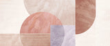 Tapet personalizat modern cu forme minimaliste in nuante de roz pe un fundal alb overlap