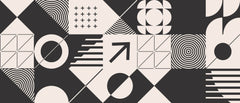 Tapet personalizat Modern cu design minimalist abstract in nuante de alb negru - MODERN GEOMETRICS