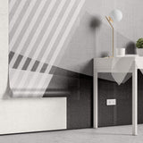 Tapet personalizat Modern cu dungi si forme geometrice diagonale in nuante de gri - GRAY DIAGONAL