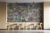 Tapet personalizat pop art & cartoon cu expresii in stil retro retro speech bubbles