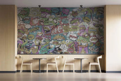 Tapet personalizat pop art & cartoon cu expresii in stil retro retro speech bubbles