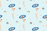 Tapet personalizat pop art & cartoon cu pattern retro intr o atmosfera de vara