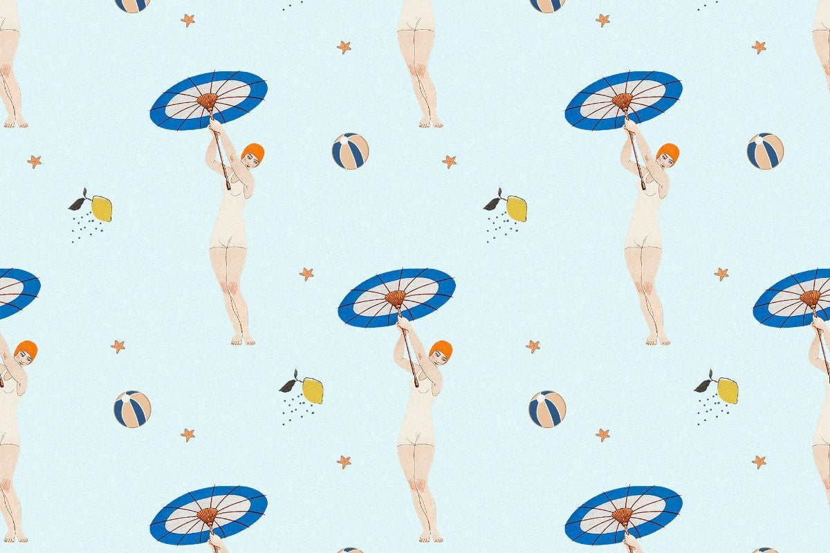 Tapet personalizat pop art & cartoon cu pattern retro intr o atmosfera de vara