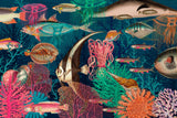 Tapet Personalizat Pop Art & Cartoon in stil retro cu pesti si viata acvatica - RETRO FISH