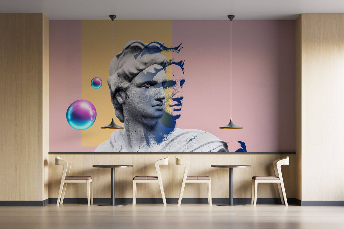 Tapet Personalizat Pop Art & Cartoon cu sculptura de piatra in stil modern artistic - POP ART SCULPTURE