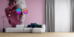 Tapet Personalizat Pop Art & Cartoon cu sculptura de piatra cu ochelari de soare psihedelici - MELTED SUNGLASSES
