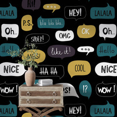 Tapet Personalizat Pop Art & Cartoon cu mesaje text - TEXT BUBBLES