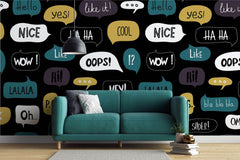 Tapet Personalizat Pop Art & Cartoon cu mesaje text - TEXT BUBBLES