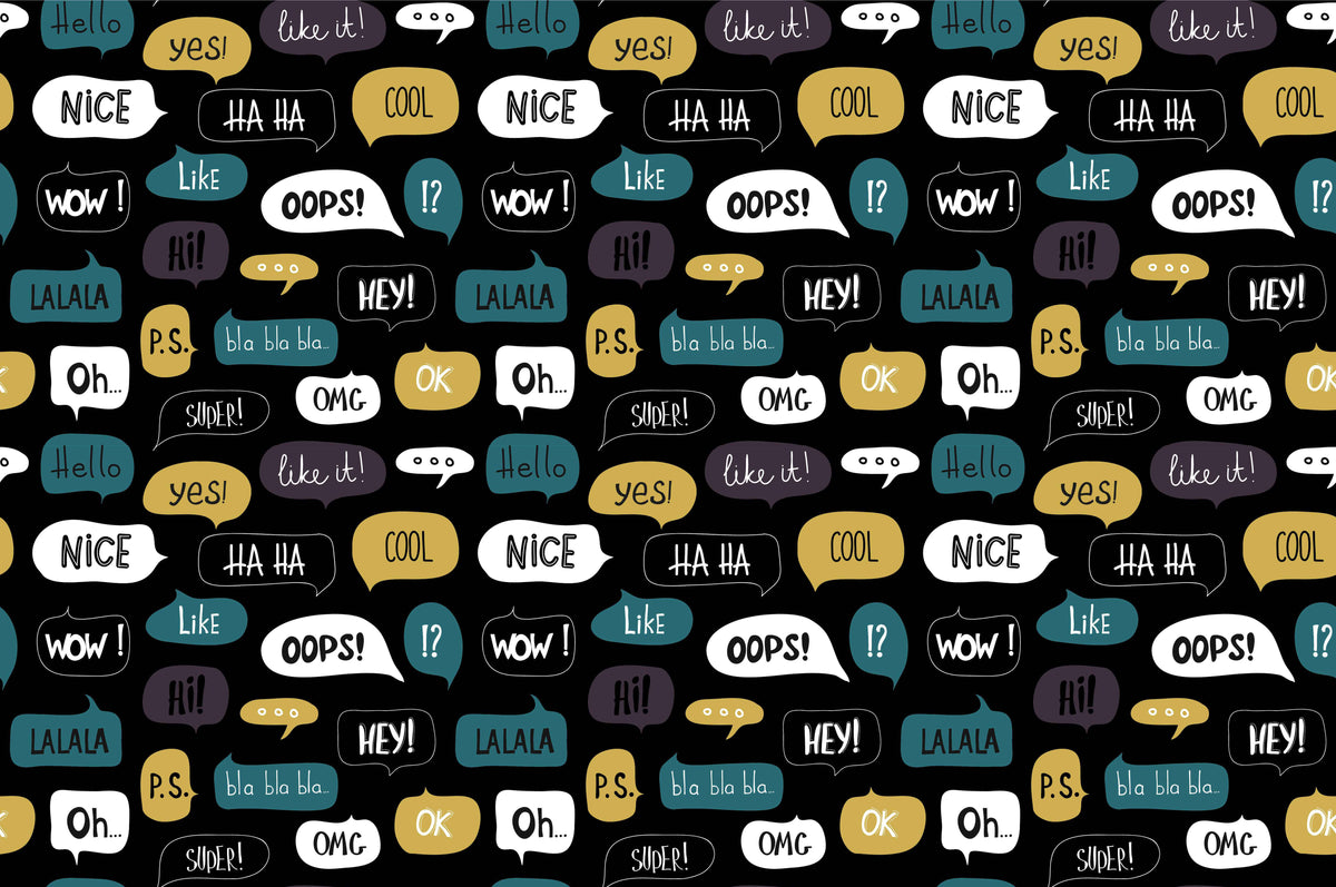 Text Bubbles Personalised Wallpaper