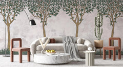 Tapet personalizat forest cu copaci in stil celtic celtic trees