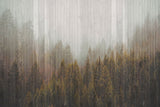 Tapet personalizat forest cu un model de copaci stilizati ce aminteste de textura lemnului oferind un aspect natural si modern wood plank forest