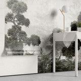 Fototapet personalizat forest cu un peisaj de padure in tonuri de gri cu detalii subtile ideal pentru un decor calm si sofisticat greenhouse forest