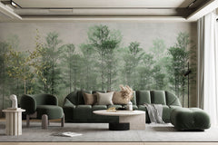 Tapet Personalizat Forest cu padure de bambus verde - BAMBOO TREES