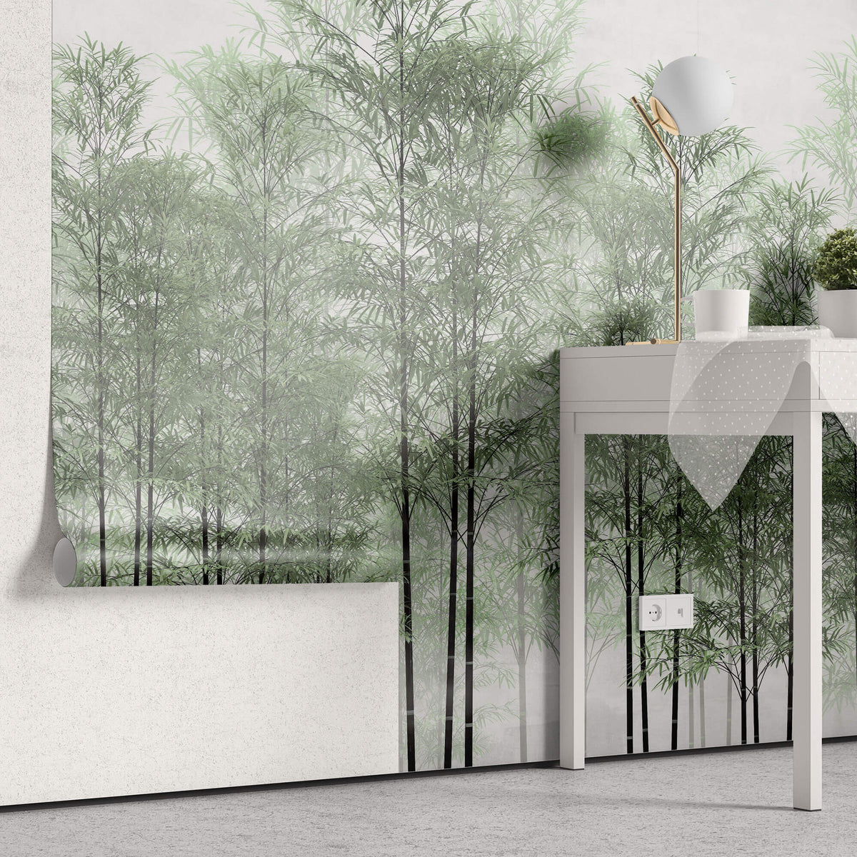 Tapet Personalizat Forest cu padure de bambus verde - BAMBOO TREES