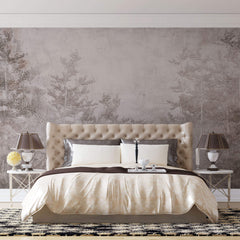 Tapet Personalizat Forest cu padure exotica in nuante sepia - SEPIA MIXED FOREST