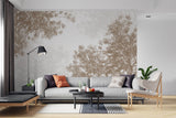 Tapet Personalizat Forest cu padure de foioase in nuante de bej - BROWN CONIFEROUS