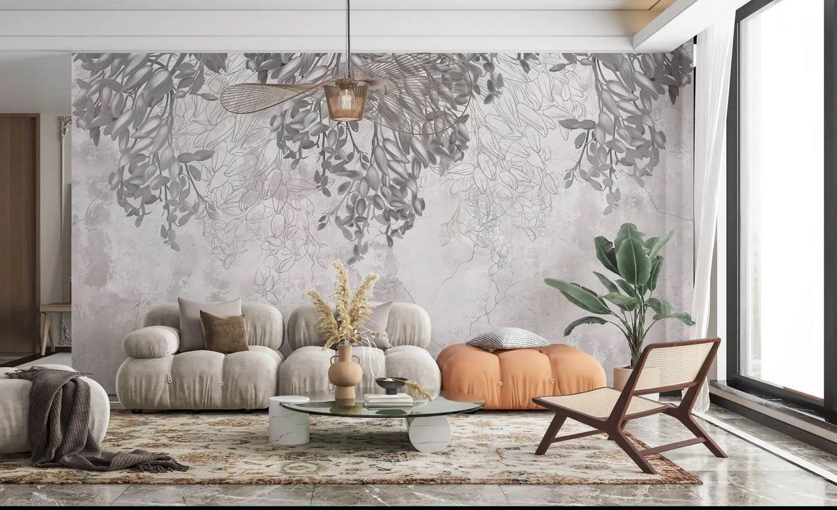 Tapet floral personalizat cu flori de magnolie pe fundal texturat magnolia