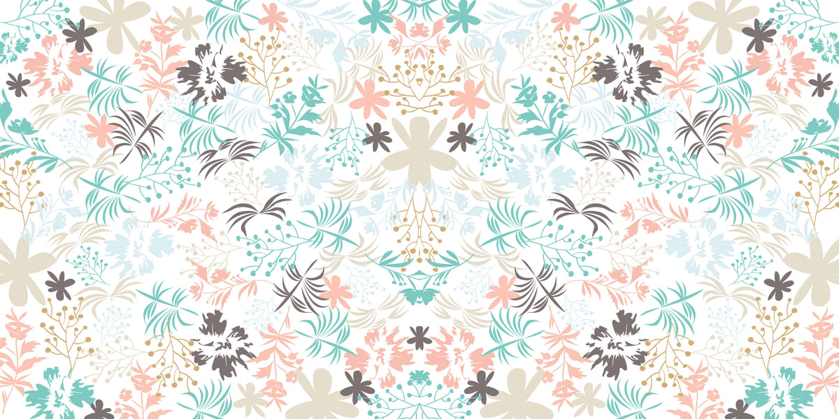 Pastel Flowers Personalised Wallpaper