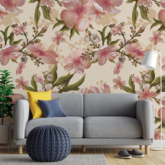 Tapet personalizat floral cu flori de cires inflorite cherry tree blossom